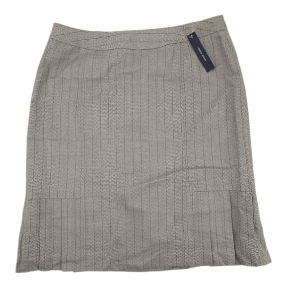 Jones Wear Herringbone Pencil Skirt Size 14 Gray Peplum Pleated Career Work NWT - Picture 1 of 4